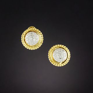 Estate Pavé Diamond Dome Earrings - 2