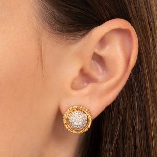 Estate Pavé Diamond Dome Earrings