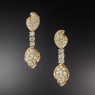 Estate Pavé Diamond Drop Earrings - 1