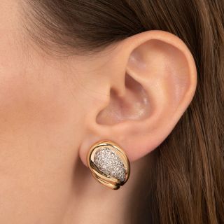Estate Pavé Diamond Earrings