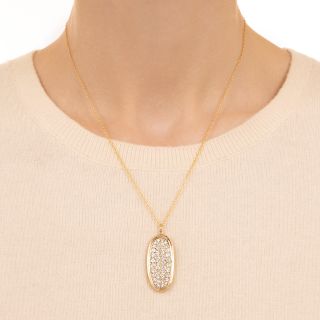Estate Pavé Diamond Pendant Necklace
