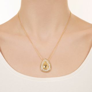 Estate Pear-Shaped Diamond Necklace