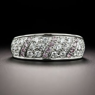 Estate Pink and White Pave Diamond Band - 2