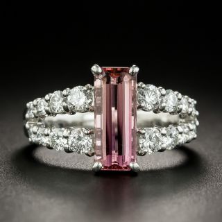 Estate Pink Topaz and Diamond Ring - 6