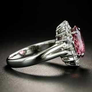 Estate Pink Tourmaline and Diamond Halo Ring