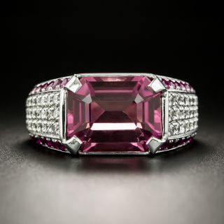 Estate Pink Tourmaline and Diamond Ring - 2