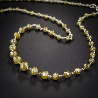 Estate Platinum and Natural Honey Colored Diamond Necklace