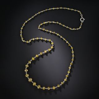 Estate Platinum and Natural Honey Colored Diamond Necklace - 4