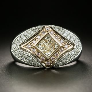 Estate Platinum and Rose Gold Diamond Ring - 1