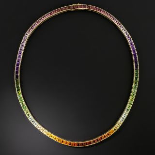 Estate Rainbow Gemstone Necklace - 2