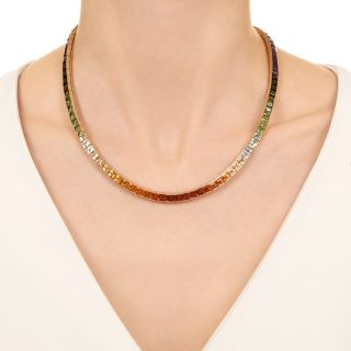 Estate Rainbow Gemstone Necklace