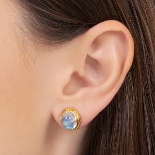 Estate Rainbow Moonstone Earrings