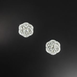 Estate Rose-Cut Diamond Cluster Stud Earrings - 2