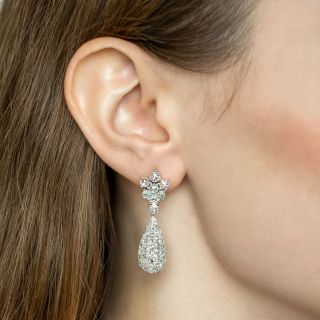 Estate Rose-Cut Diamond Pavé Dangle Earrings