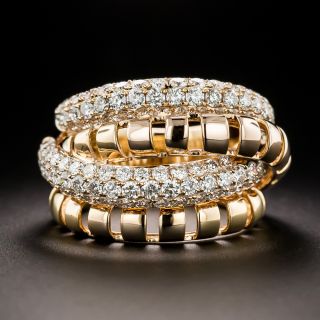 Estate Rose Gold Pavé Diamond Ring - 2