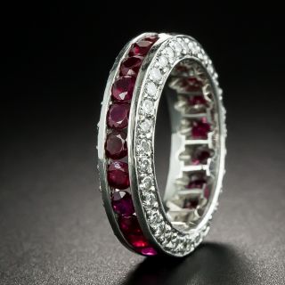Estate Ruby and Diamond Eternity Band, Size 5 1/4 - 2