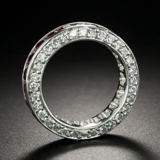 Estate Ruby and Diamond Eternity Band - Size 5 1/4