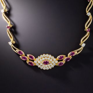 Estate Ruby and Diamond Necklace - 3
