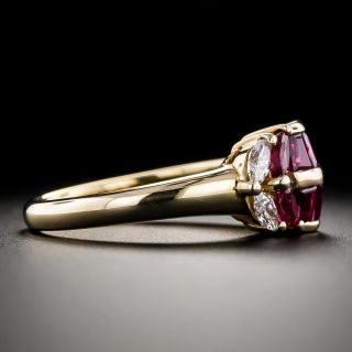 Estate Ruby and Marquise-Cut Diamond Ring