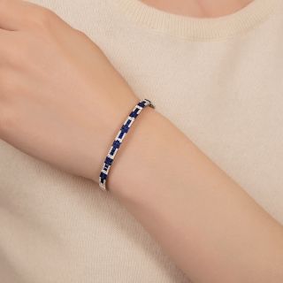 Estate Sapphire and Diamond Bangle Bracelet