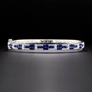 Estate Sapphire and Diamond Bangle Bracelet - 2