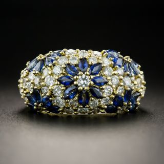 Estate Sapphire and Diamond Floral Ring - 2