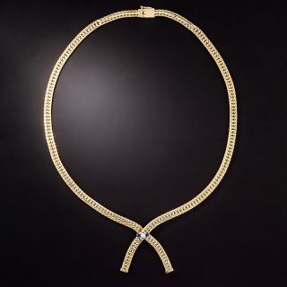 Estate Sapphire and Diamond Foxtail Necklace by Krementz - 1