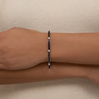 Estate Sapphire and Diamond Line Bracelet