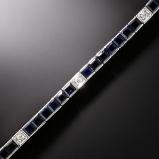 Estate Sapphire and Diamond Line Bracelet - 3