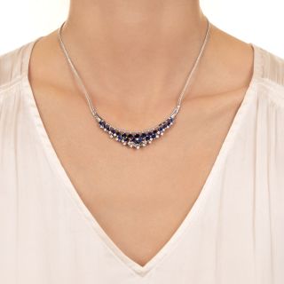 Estate Sapphire And Diamond Necklace