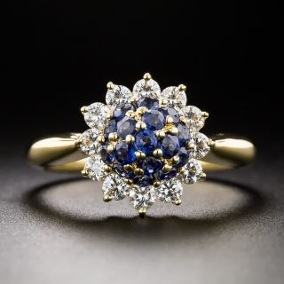Estate Sapphire and Diamond Sunflower Ring - 3