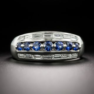 Estate Sapphire and Diamond Three-Row Ring - 2