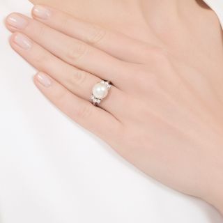 Estate South Sea Pearl and Diamond Ring