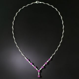 Estate Star Ruby and Diamond Necklace - 2
