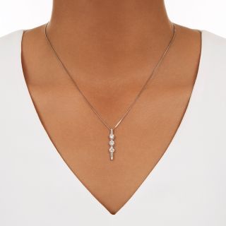 Estate Three-Diamond Dangle Necklace