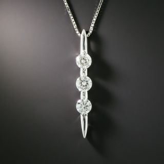 Estate Three-Diamond Dangle Necklace - 2