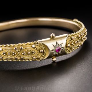 English Etruscan Revival Bangle Bracelet