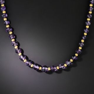 Etruscan Revival Amethyst and Gold Bead Necklace, Circa 1900 - 2