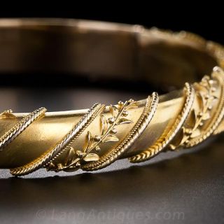 Etruscan Style Bracelet with Foliate Accents