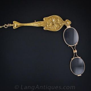 Exquisite Art Nouveau Lorgnette and Chain