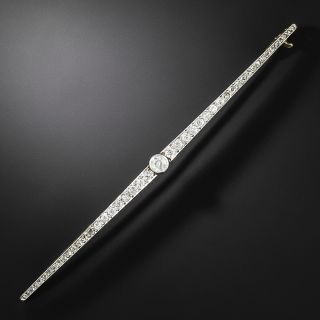 Extra Long Edwardian Diamond Bar Pin - 2