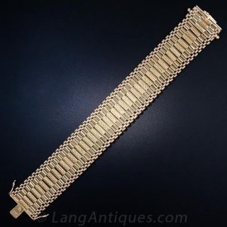Extra-Long, Wide Gold Vintage Bracelet