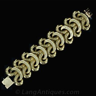 Extra Wide Victorian Gold Link Bracelet