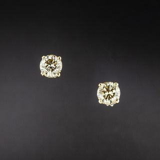 Fancy Light Brown 2.23 Carat Total Weight Diamond Stud Earrings - GIA - 2