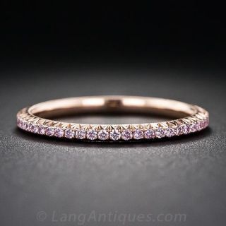 Fancy Pink Diamond Eternity Band - Size 6