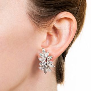Fancy-Shaped Diamond Cluster Earrings
