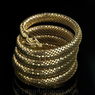 Fantastic 18K Yellow Gold Serpent Bracelet