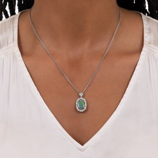 Fine Black Opal and Diamond Halo Necklace