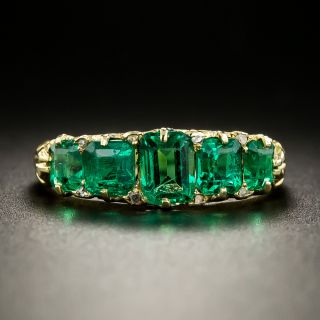 Victorian Emerald Five-Stone Ring - 3