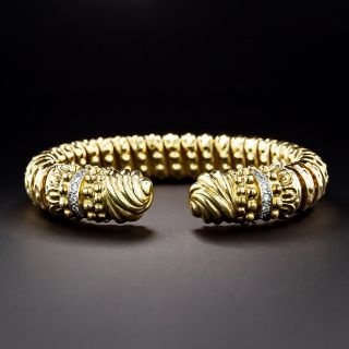 Flexible Gold and Diamond Bangle Bracelet by Alwand Vahan - 1